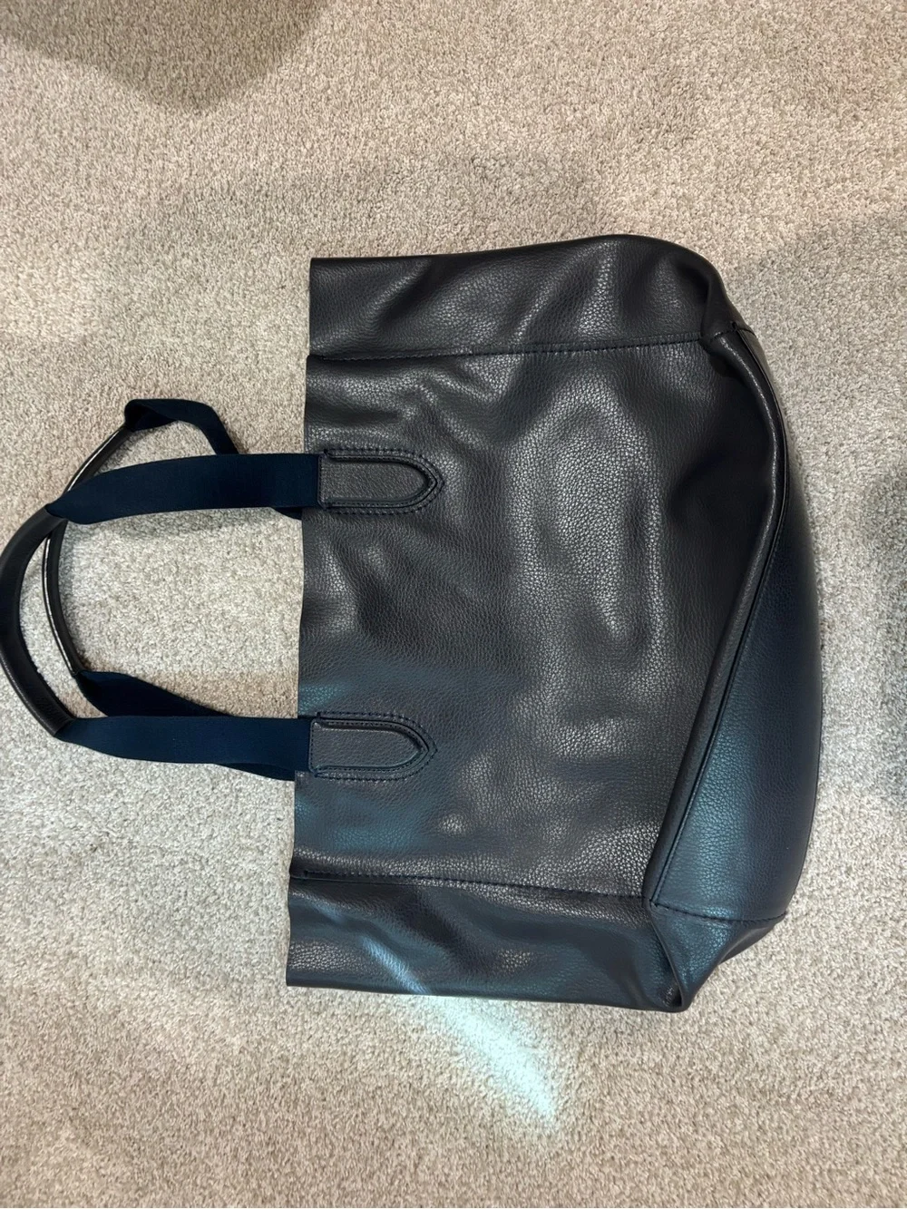 Coach Black Pebbled Leather Carryall Tote with Gold Logo
